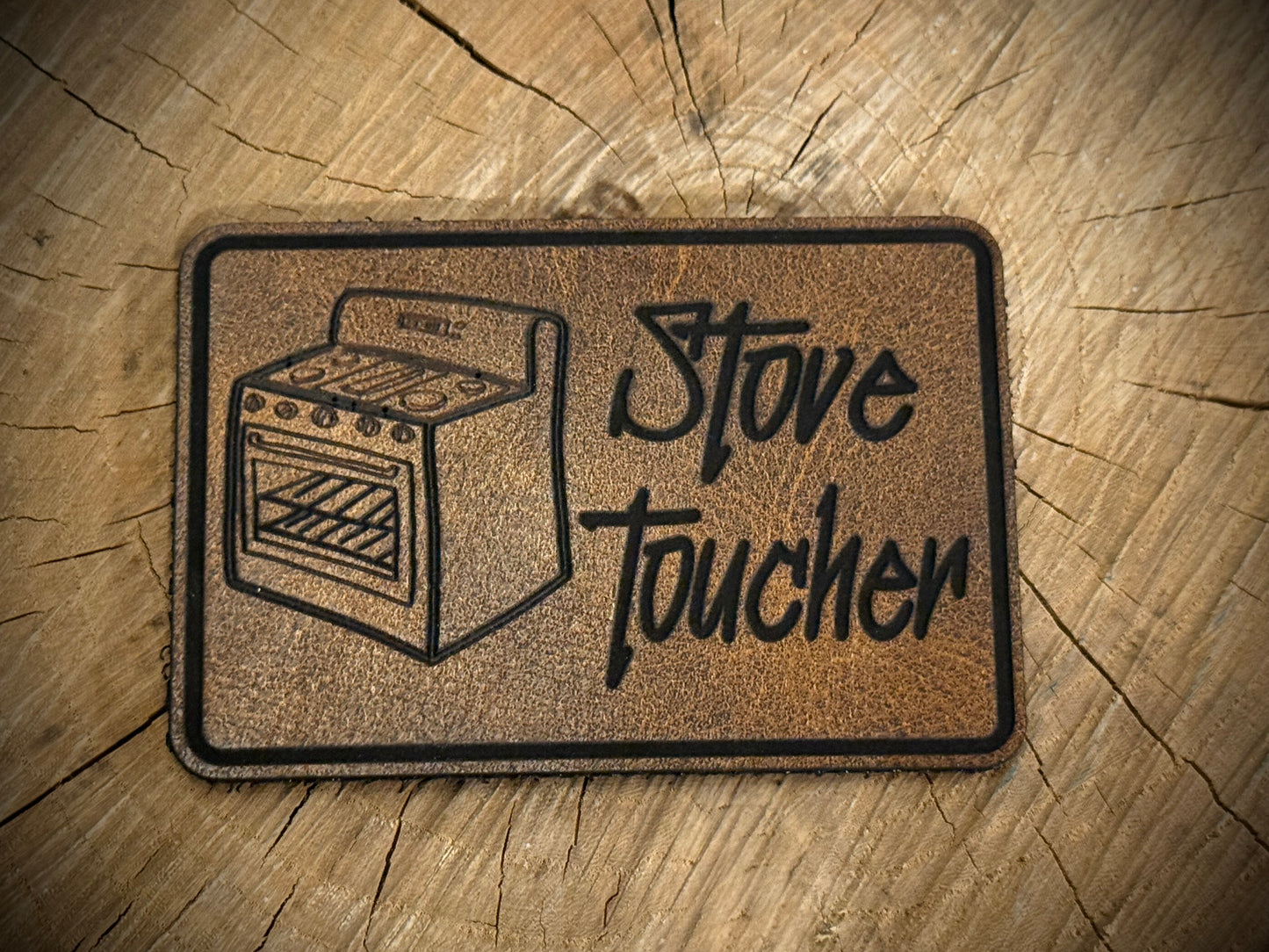 Stove Toucher Leatherette Morale Patch – Velcro-Backed Chaos Agent