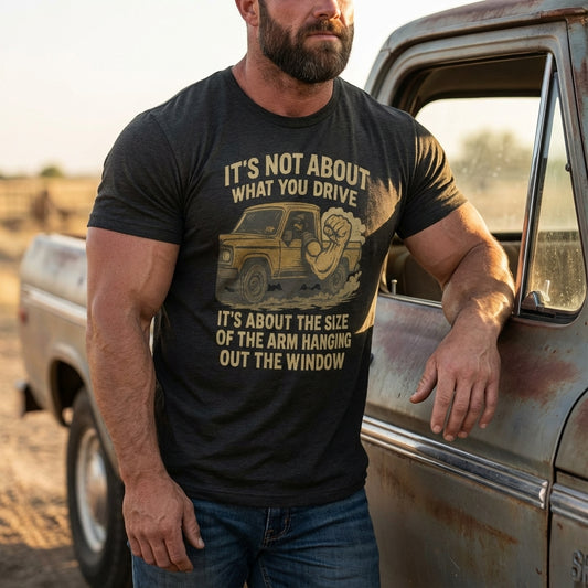 IT'S NOT ABOUT WHAT YOU DRIVE - Short sleeve t-shirt