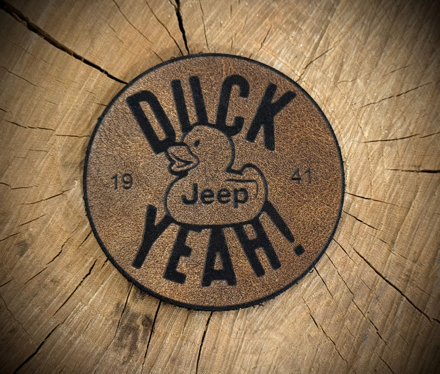 Duck Yeah Jeep Leatherette Morale Patch – Velcro-Backed Off-Road Anthem