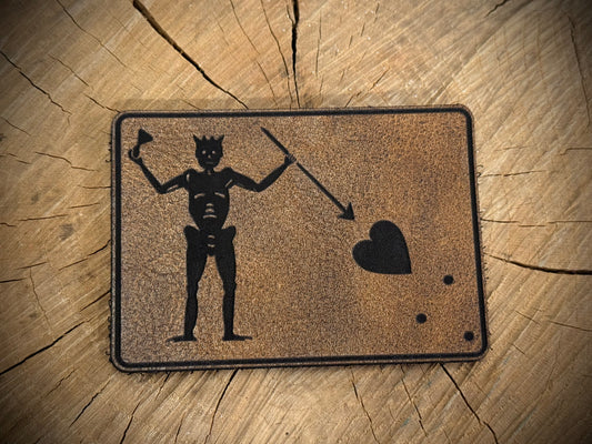 Blackbeard’s Flag Leatherette Morale Patch – Velcro-Backed Pirate Legend