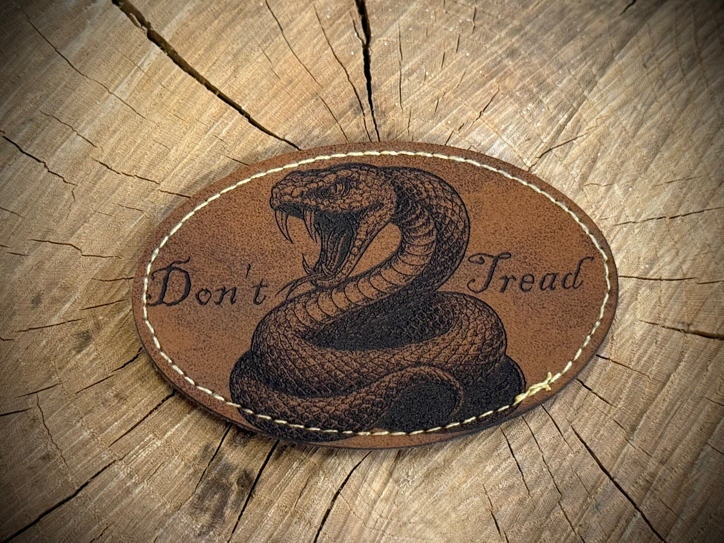 Don’t Tread on Me Leatherette Morale Patch – Velcro-Backed Gadsden Revival