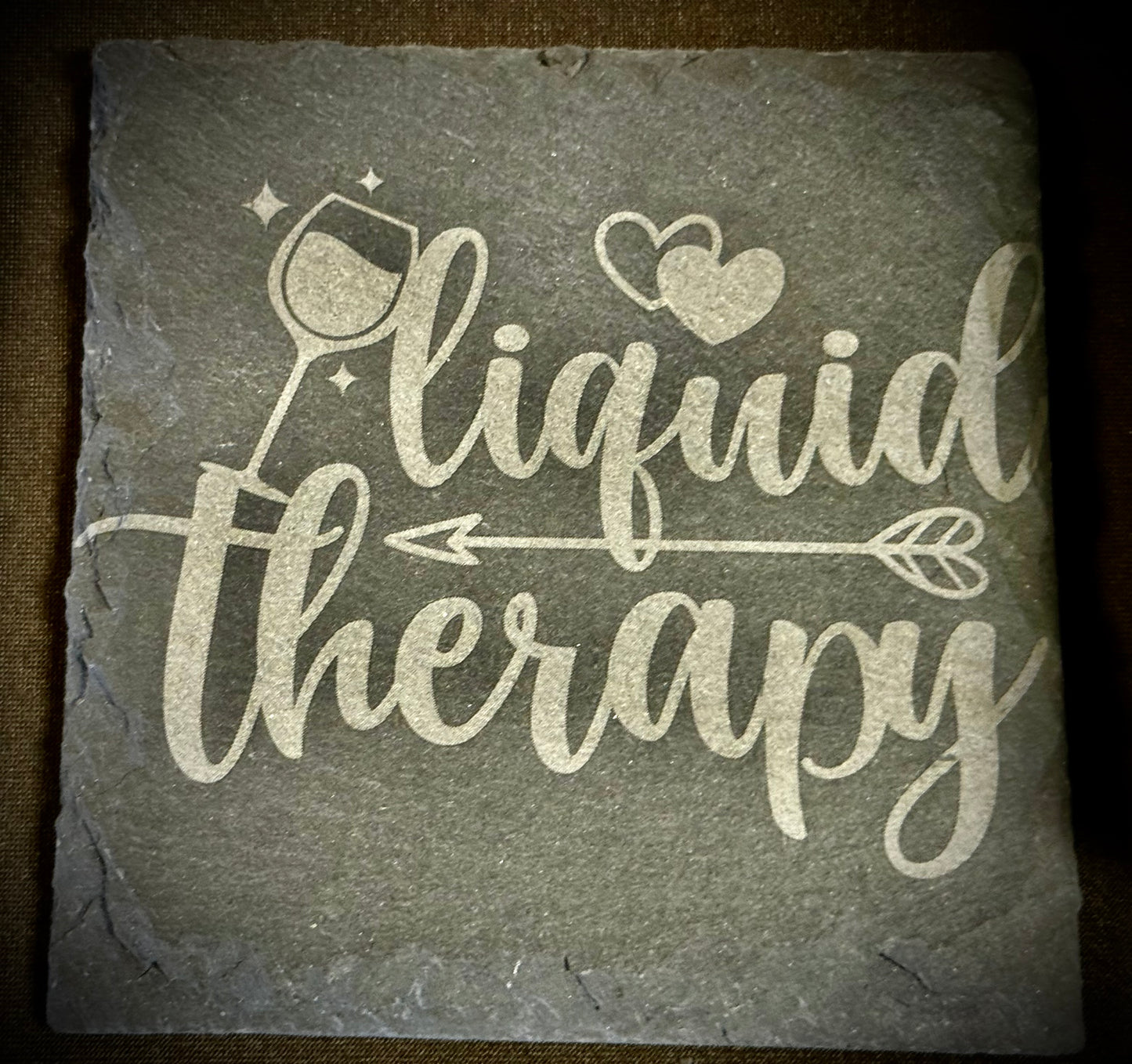 Liquid Therapy Slate Coaster – Engraved Stone Art