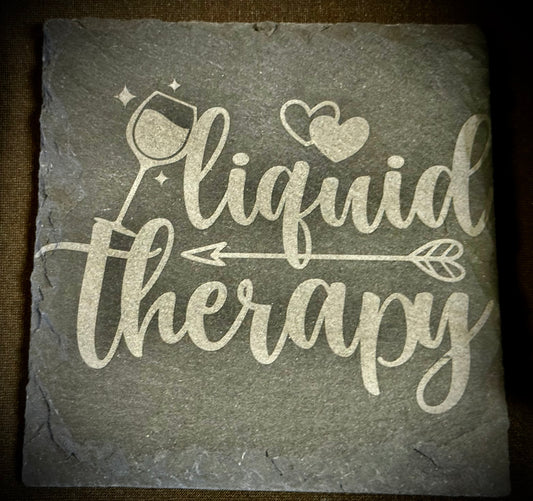 Liquid Therapy Slate Coaster – Engraved Stone Art