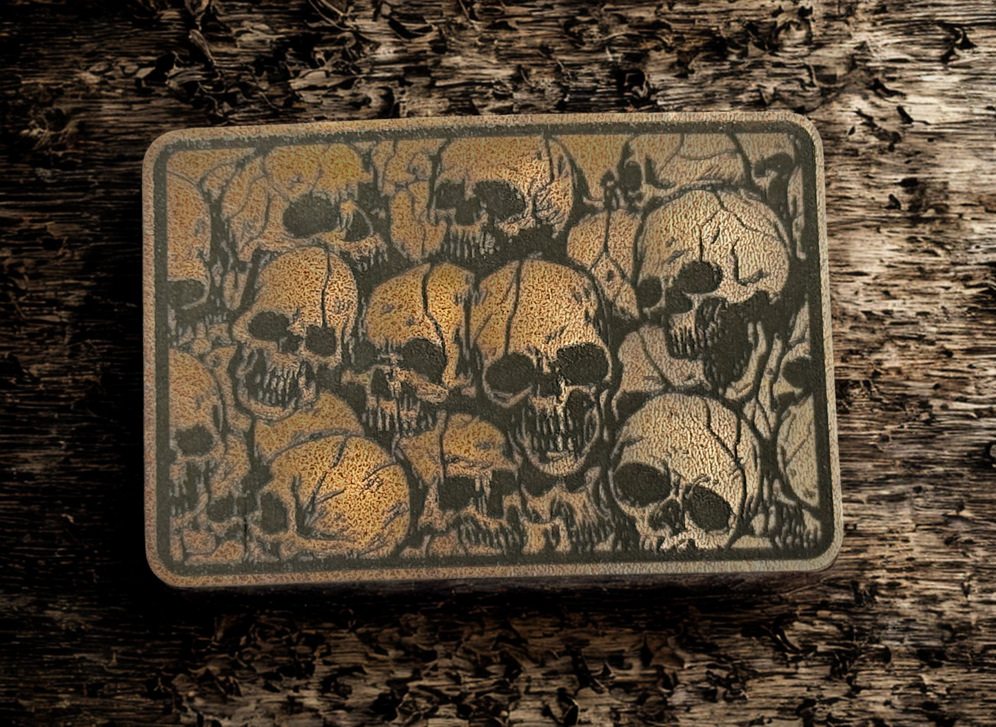 Skull Pile Leatherette Morale Patch – Velcro-Backed Tactical Art