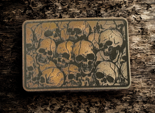 Skull Pile Leatherette Morale Patch – Velcro-Backed Tactical Art
