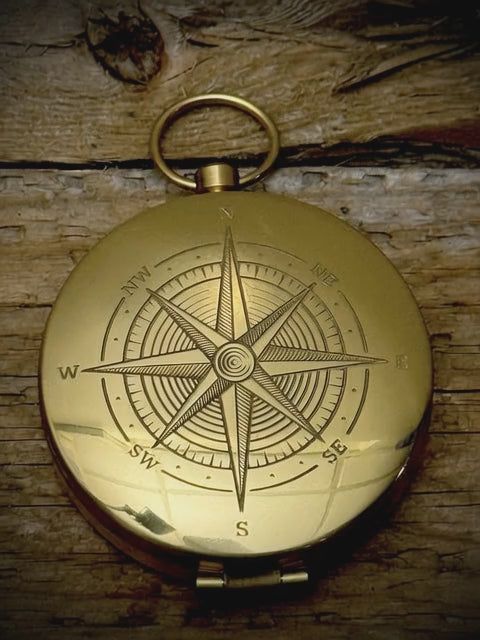 Custom Engraved Brass Compass – Navigate the Fight